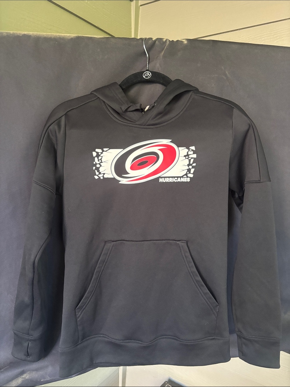 adidas youth size medium Black Hoodie with Red & White Carolina Hurricanes Logo